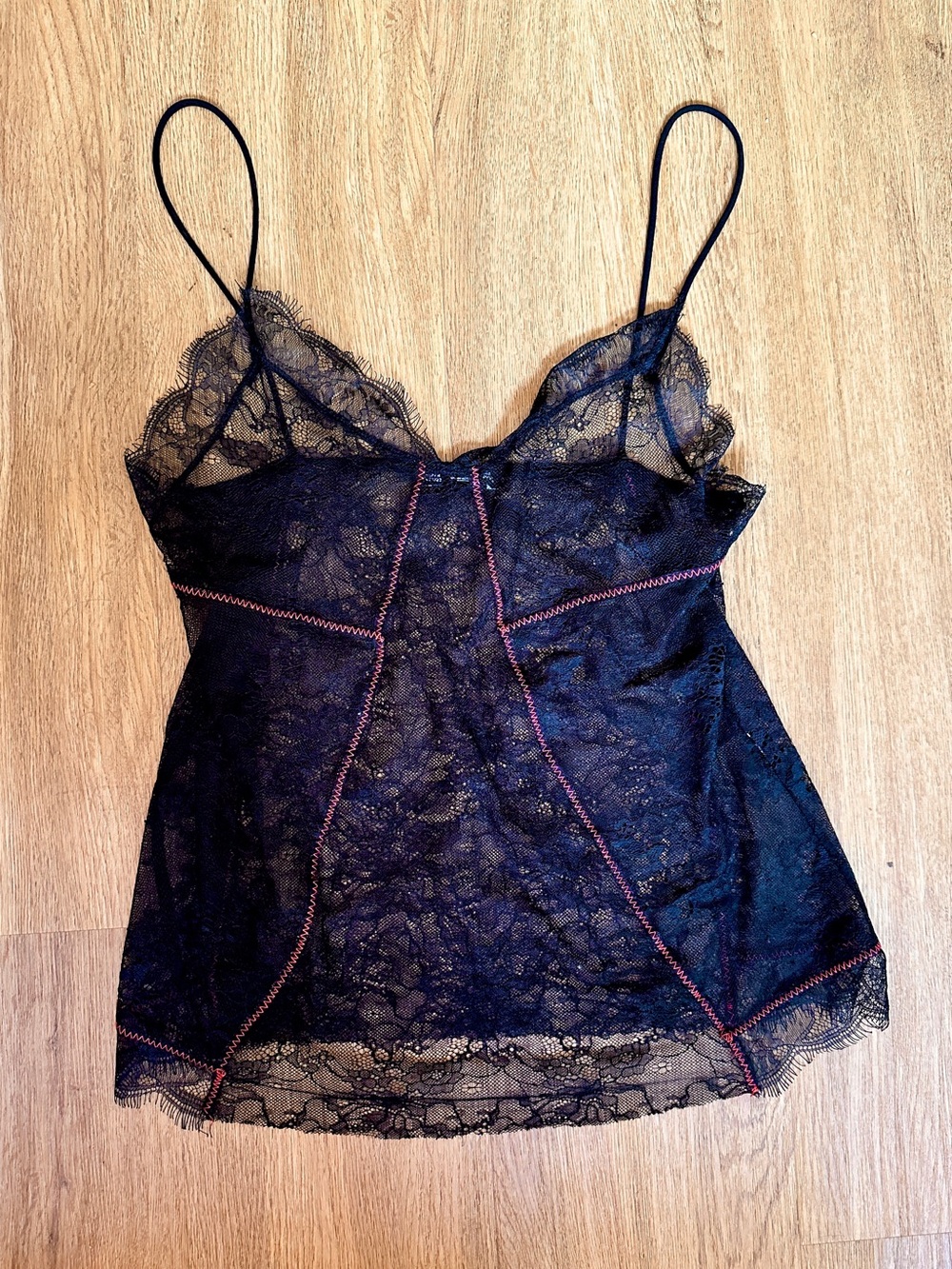 ZARA Lace Cami Tank Top - Black Spaghetti Strap Slip Lingerie Camisole